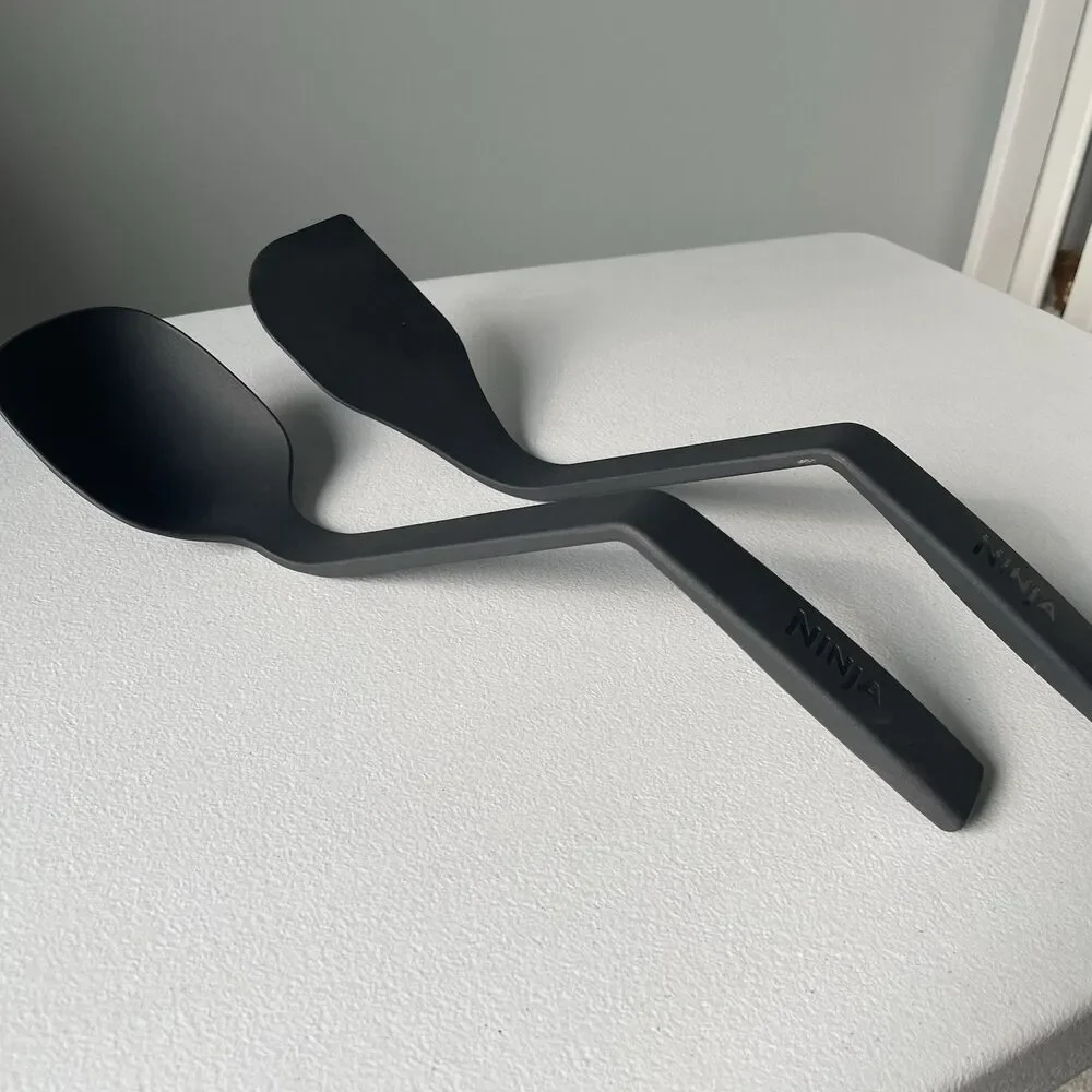 NINJA Roasting Lifter Spoon Spatula for Slow Cooker Crockpot Black Set of 2